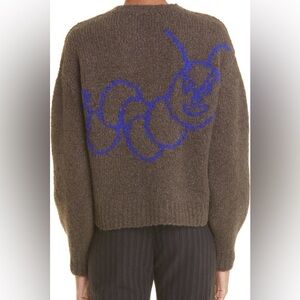 Paloma Wool brown and blue CUC SPORT SWEATER with caterpillar design